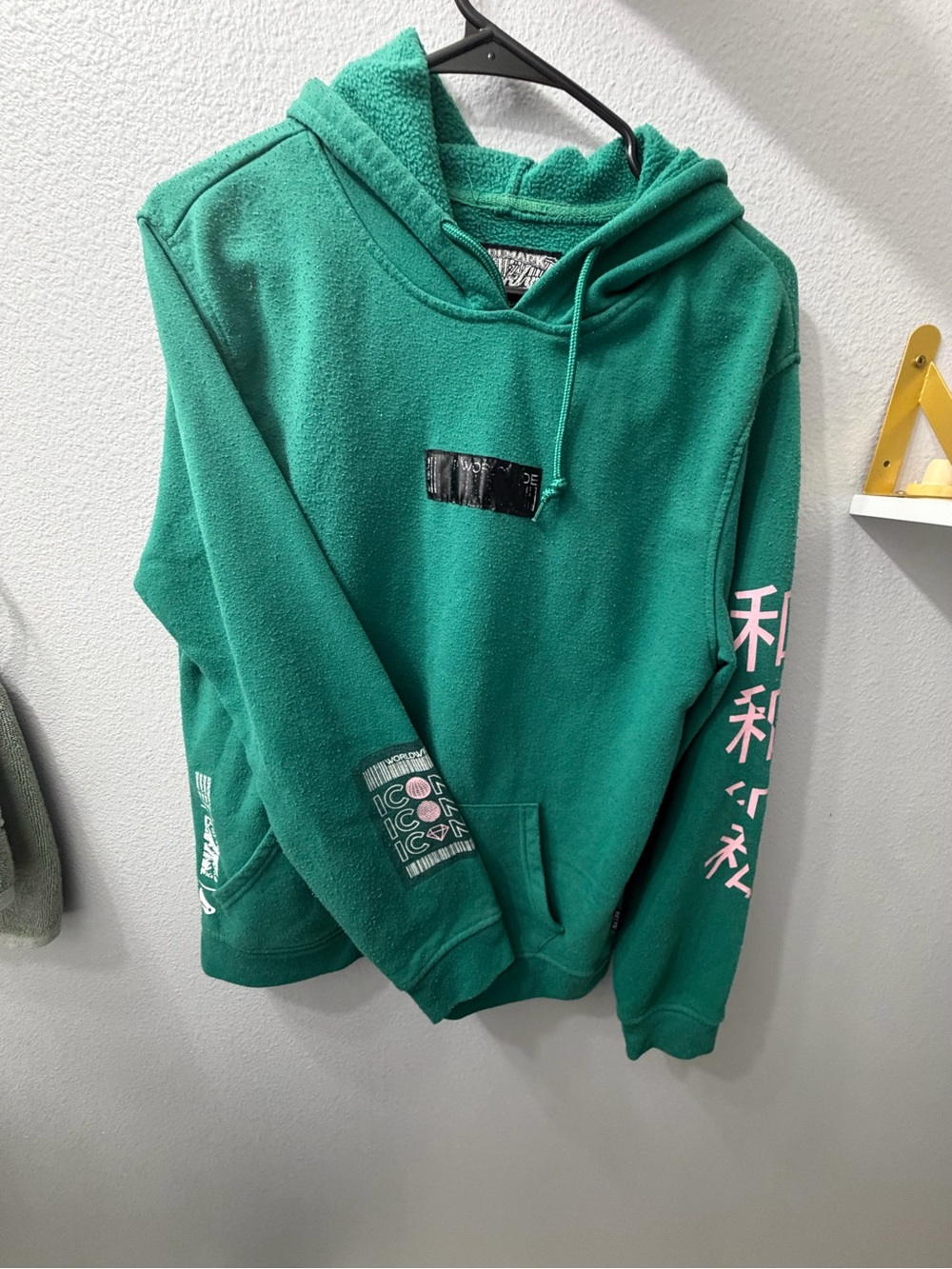 Men's Green Graphic Hoodie Sweater with matching shorts used